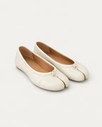 White Tabi Flats, three-quarter view