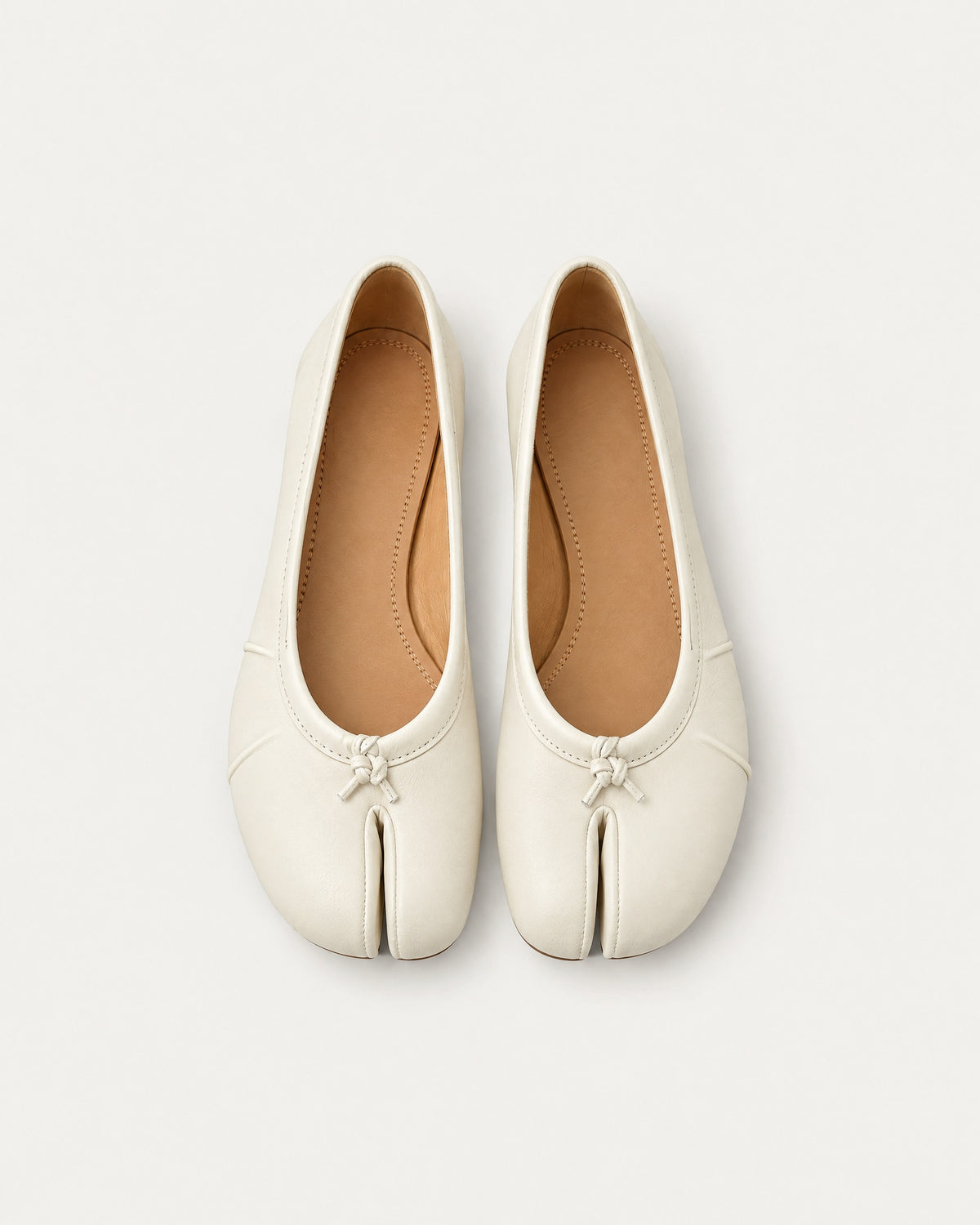 White Tabi Flats from above