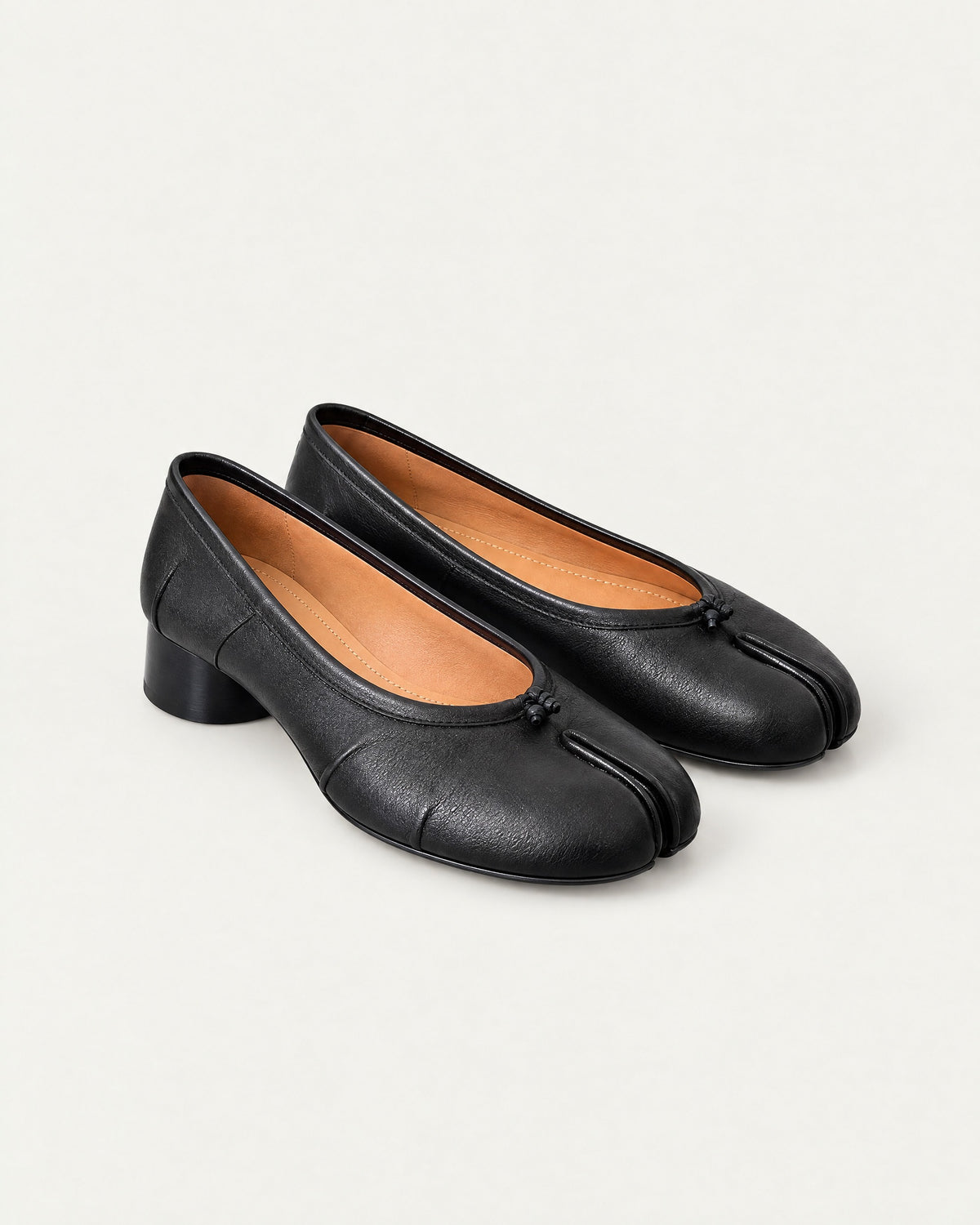 Black Tabi Heels, three-quarter view